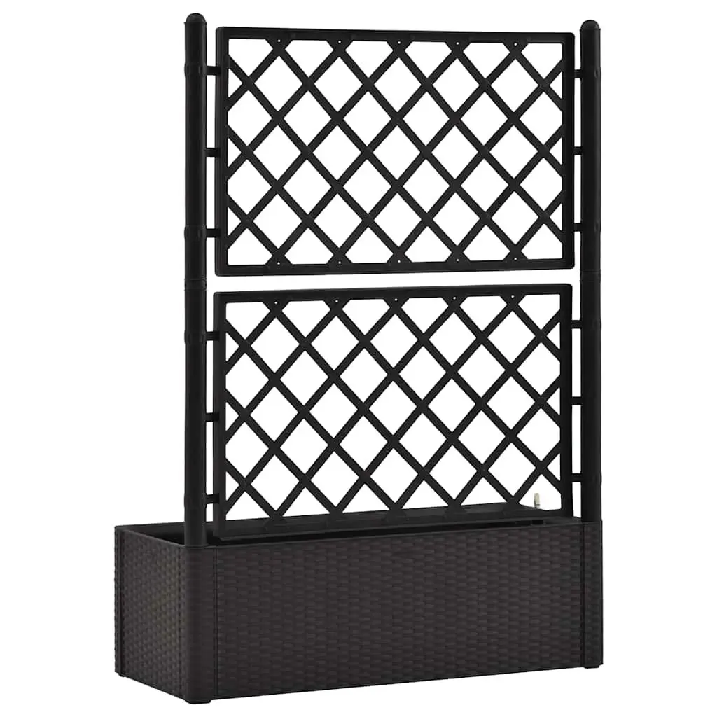 Raised Garden Bed Self Watering Planter Box with Trellis Anthracite