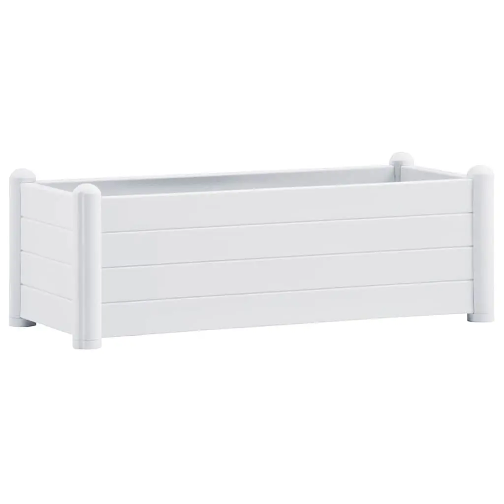 Raised Garden Bed Planter White PP Outdoor Indoor 100 x 43 x 35 cm
