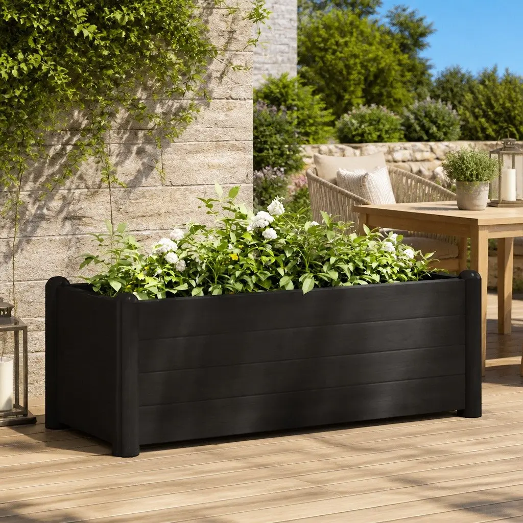 Garden Planter Anthracite PP 100x43x35cm Indoor Outdoor Raised Bed