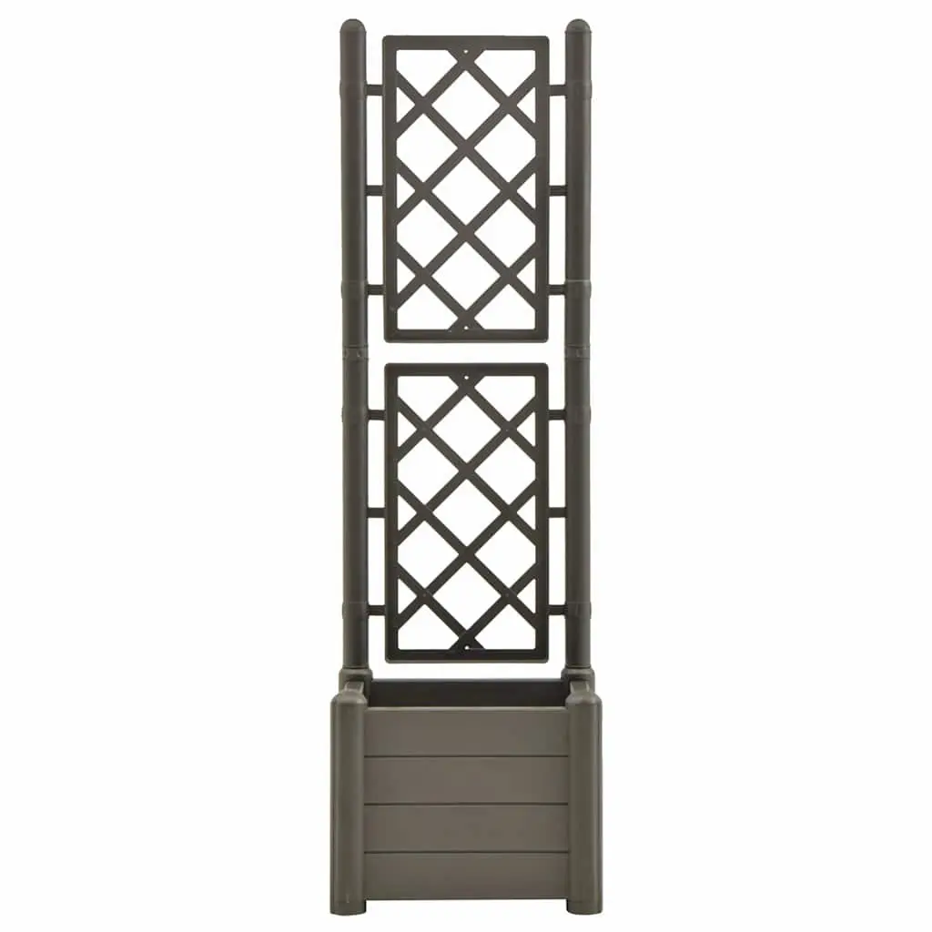Garden Planter with Integrated Trellis Lightweight Anthracite 43 x 43 x 142 cm