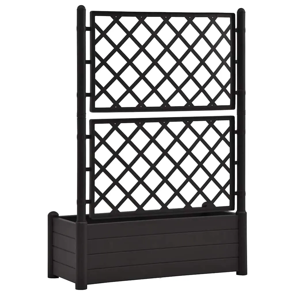 Garden Planter with Integrated Trellis Lightweight Outdoor Flower Box 90L Capacity
