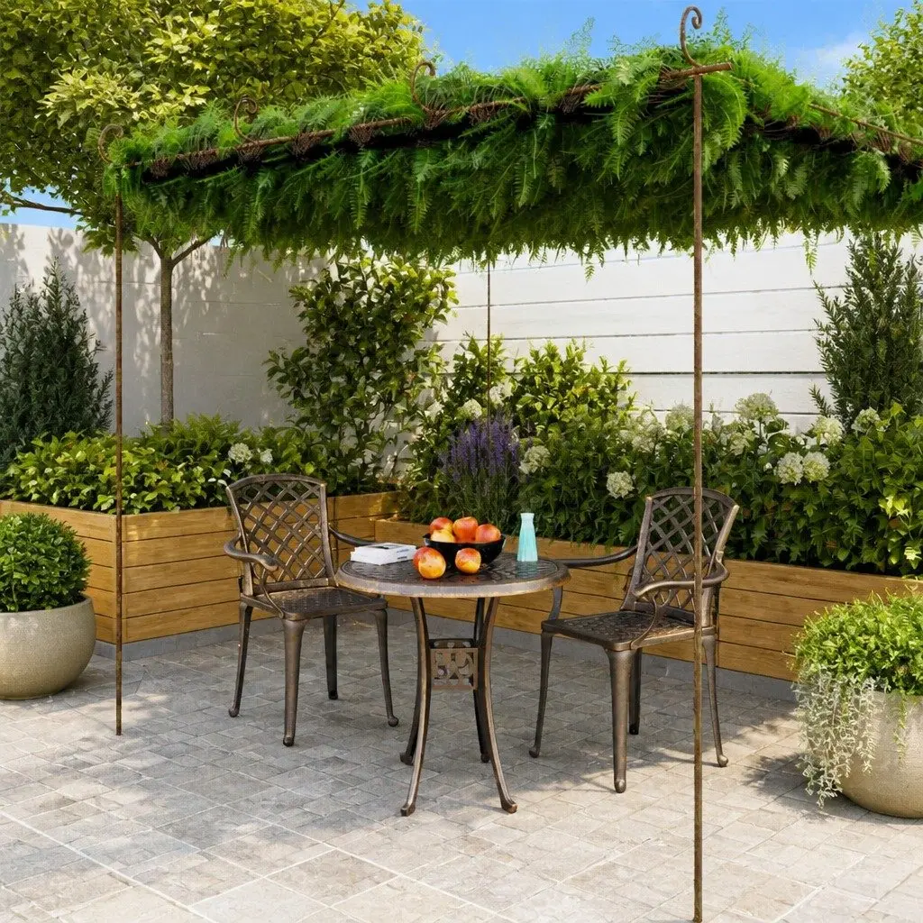 Garden Pergola Wrought Iron Lean-to Structure 4 x 3 x 2.5 m