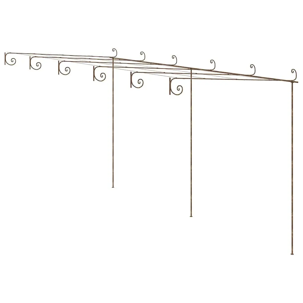 Garden Pergola Wrought Iron Frame Lean-to 6 x 3 x 2.5 m