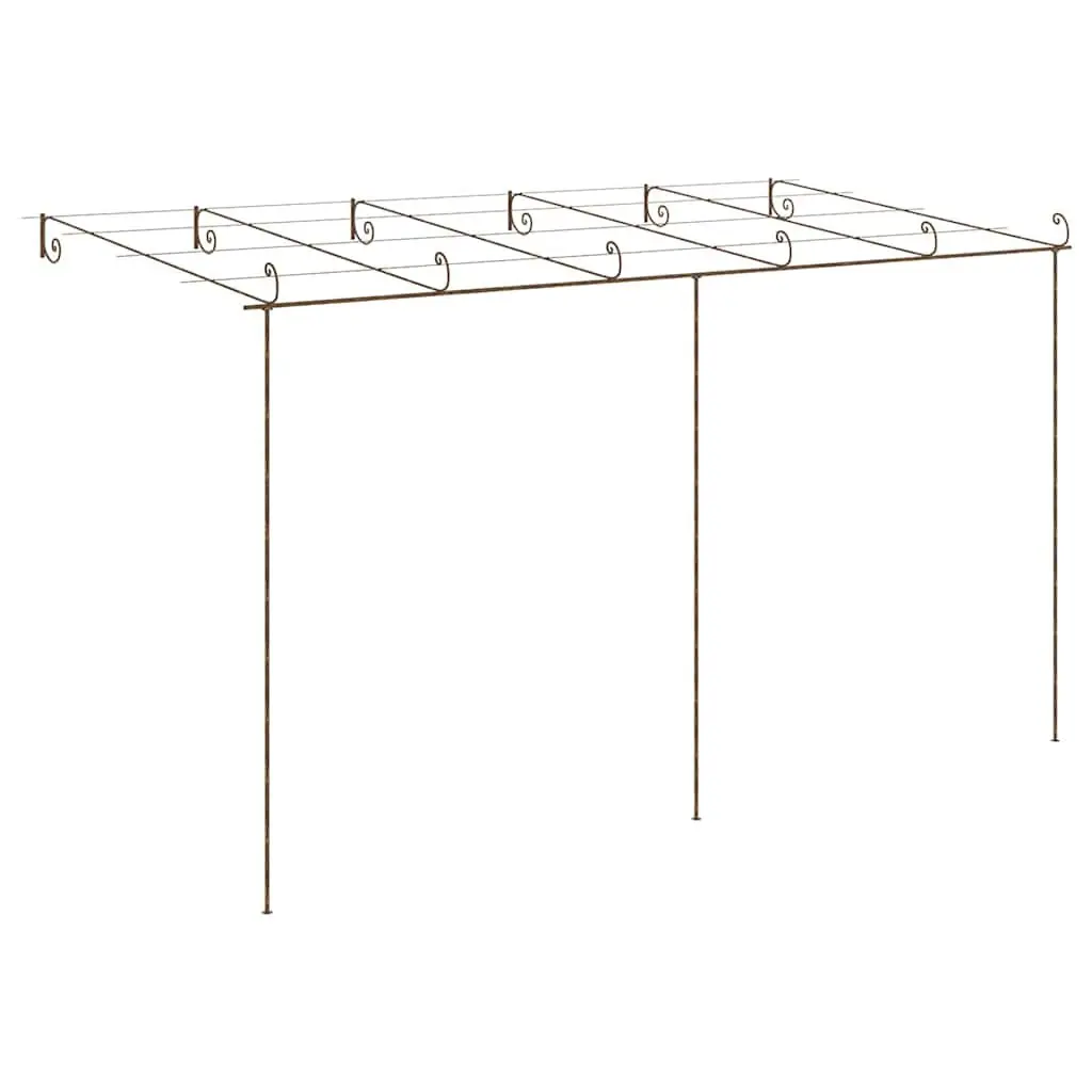 Garden Pergola Wrought Iron Frame Lean-to 6 x 3 x 2.5 m