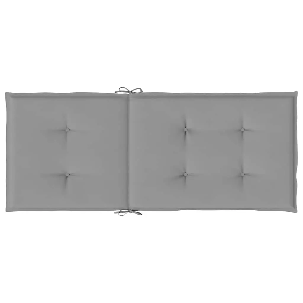 Garden Highback Chair Cushions 6 pcs Grey 120x50x3 cm Outdoor Patio Seat Pad