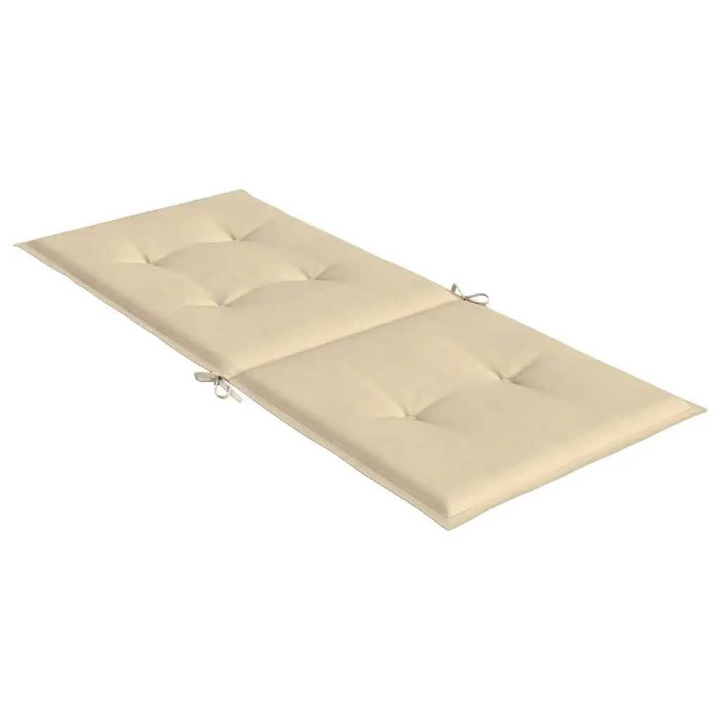 Highback Chair Cushions Durable Polyester Beige 120 x 50 x 3 cm 6 Piece Outdoor Patio Seat Pad Set