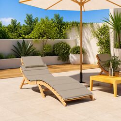 Sun Lounger Cushion Taupe Outdoor Garden Patio Chair Pad Waterproof Oxford