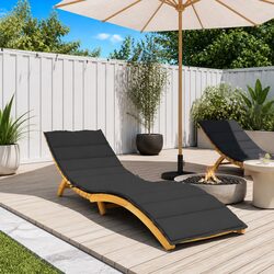 Sun Lounger Cushion Outdoor Garden Patio Chair Pad Recliner Lounger Seat