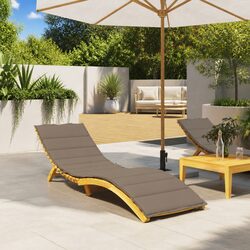 Sun Lounger Cushion Taupe Outdoor Garden Patio Furniture Pad Water-Resistant