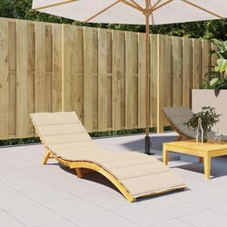 Friendly Beige Sun Lounger Cushion 200x70x3cm for Your Comfort