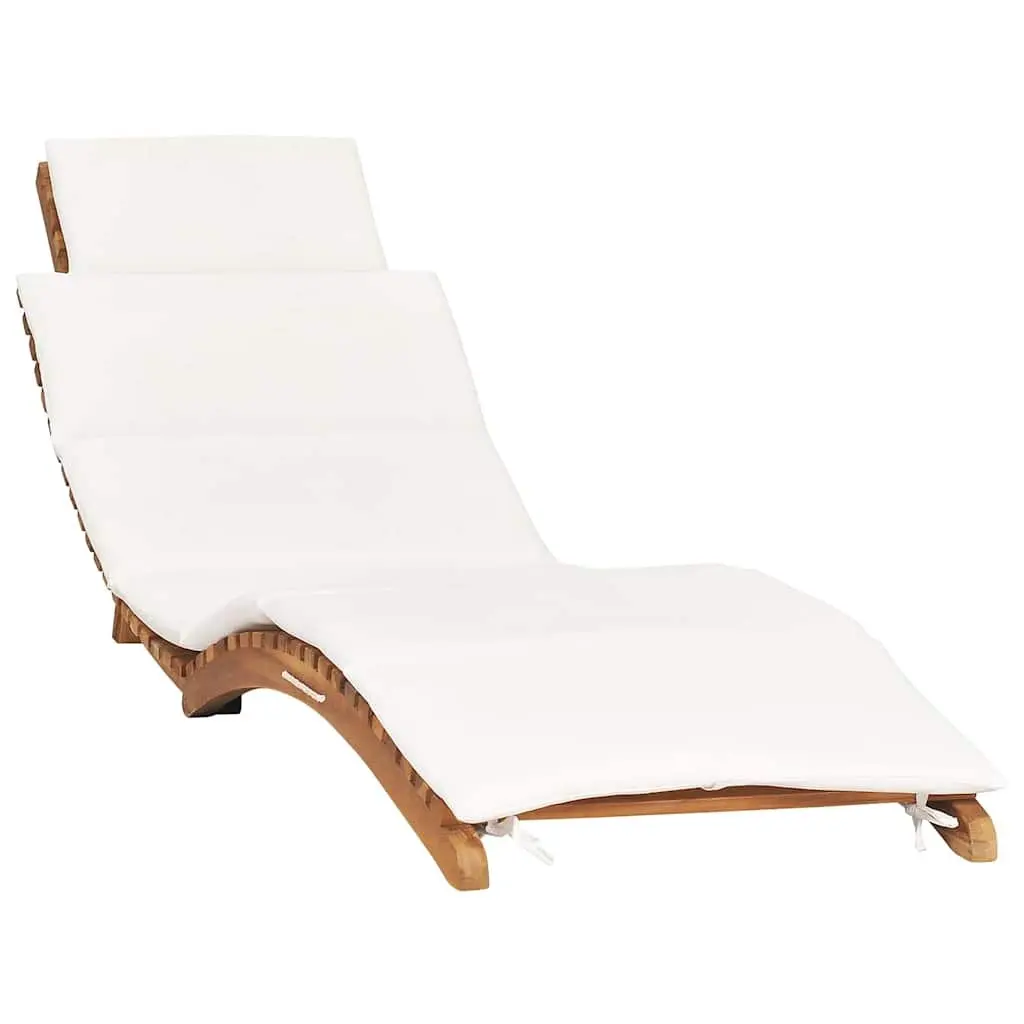 Sun Loungers 2 pcs with Cushions Solid Teak Wood Outdoor Garden Patio Folding