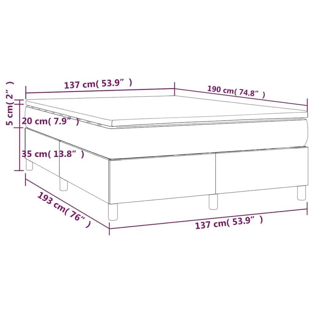 Box Spring Bed with Velvet Upholstery