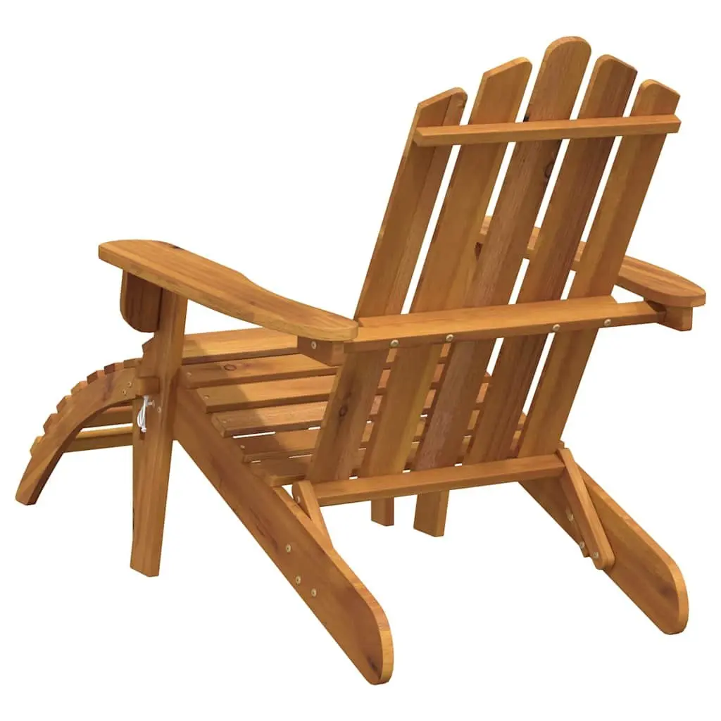 Outdoor Adirondack Chairs with Footrests 2 Pieces Solid Wood Garden Patio