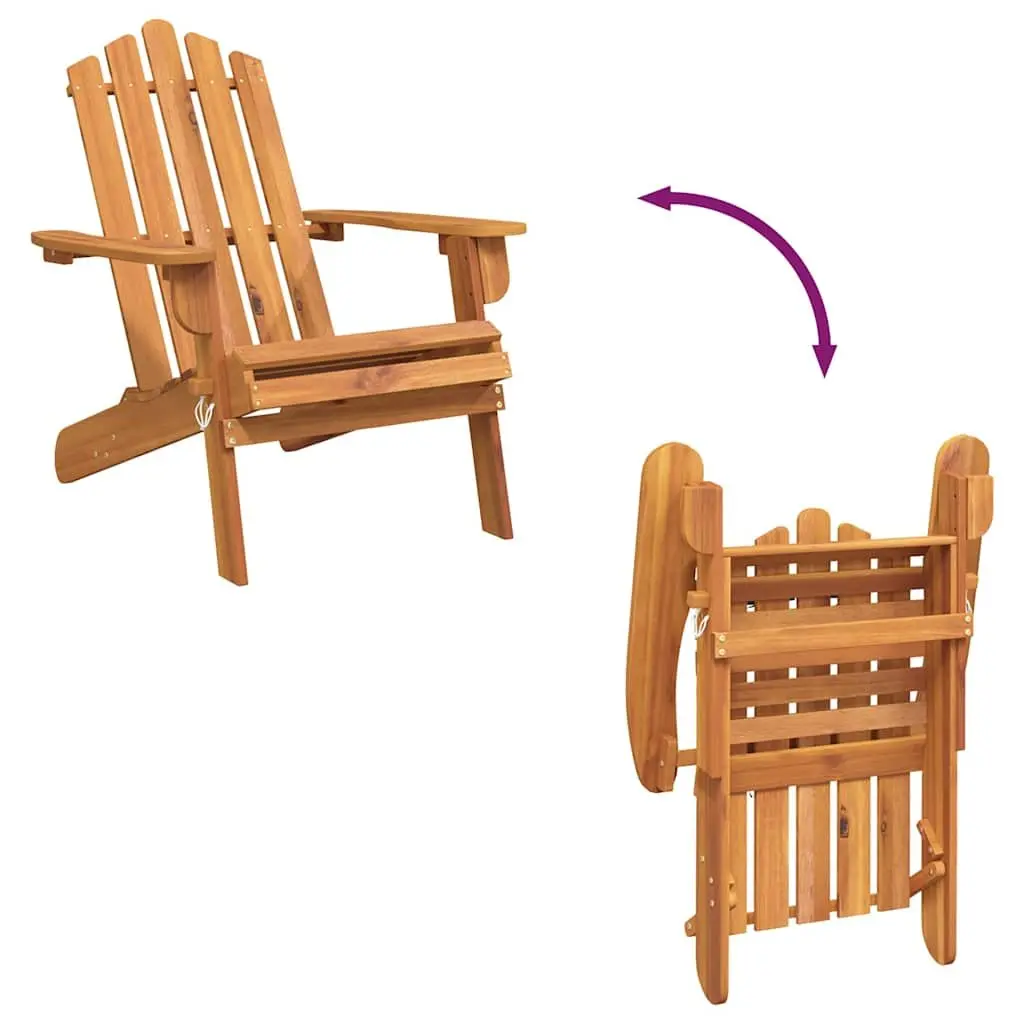 Outdoor Adirondack Chairs with Footrests 2 Pieces Solid Wood Garden Patio