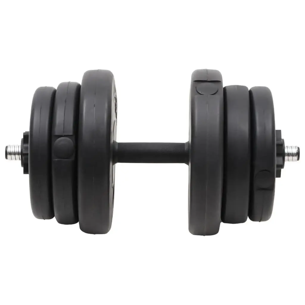 Dumbbell Set 40kg with Plates Brown Steel Concrete Weight Training Home Gym