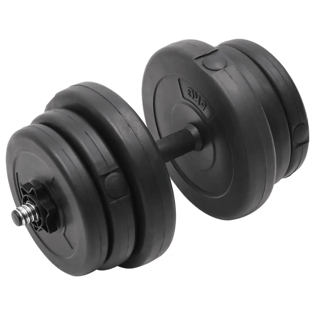 Dumbbell Set 40kg with Plates Brown Steel Concrete Weight Training Home Gym