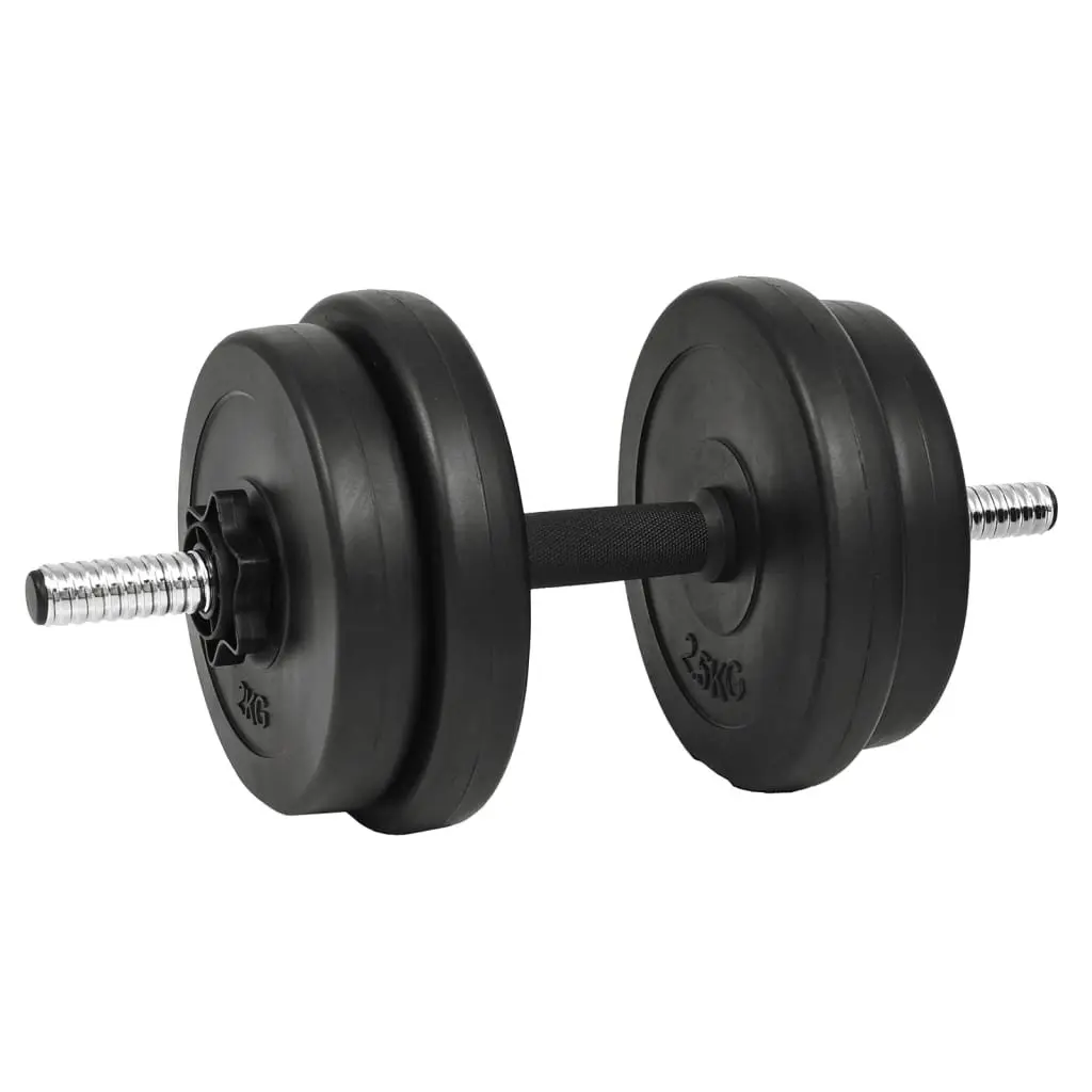 Dumbbell Set 40kg with Plates Brown Steel Concrete Weight Training Home Gym