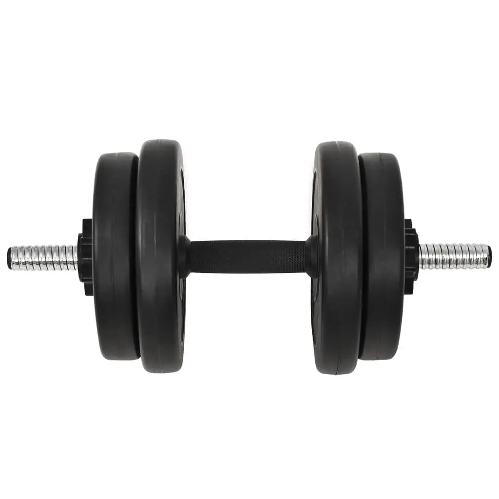 Dumbbell Set 40kg with Plates Brown Steel Concrete Weight Training Home Gym
