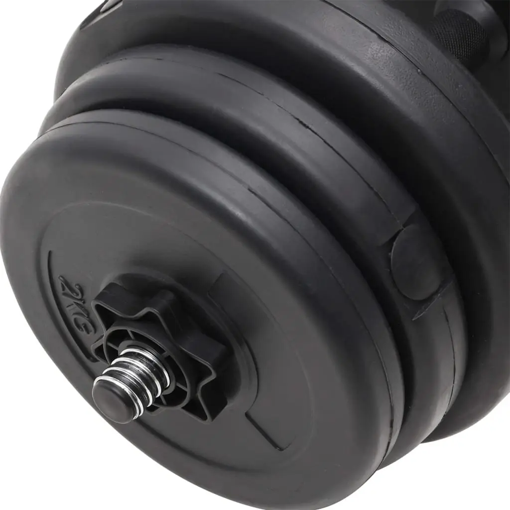 Dumbbell Set 40kg with Plates Brown Steel Concrete Weight Training Home Gym
