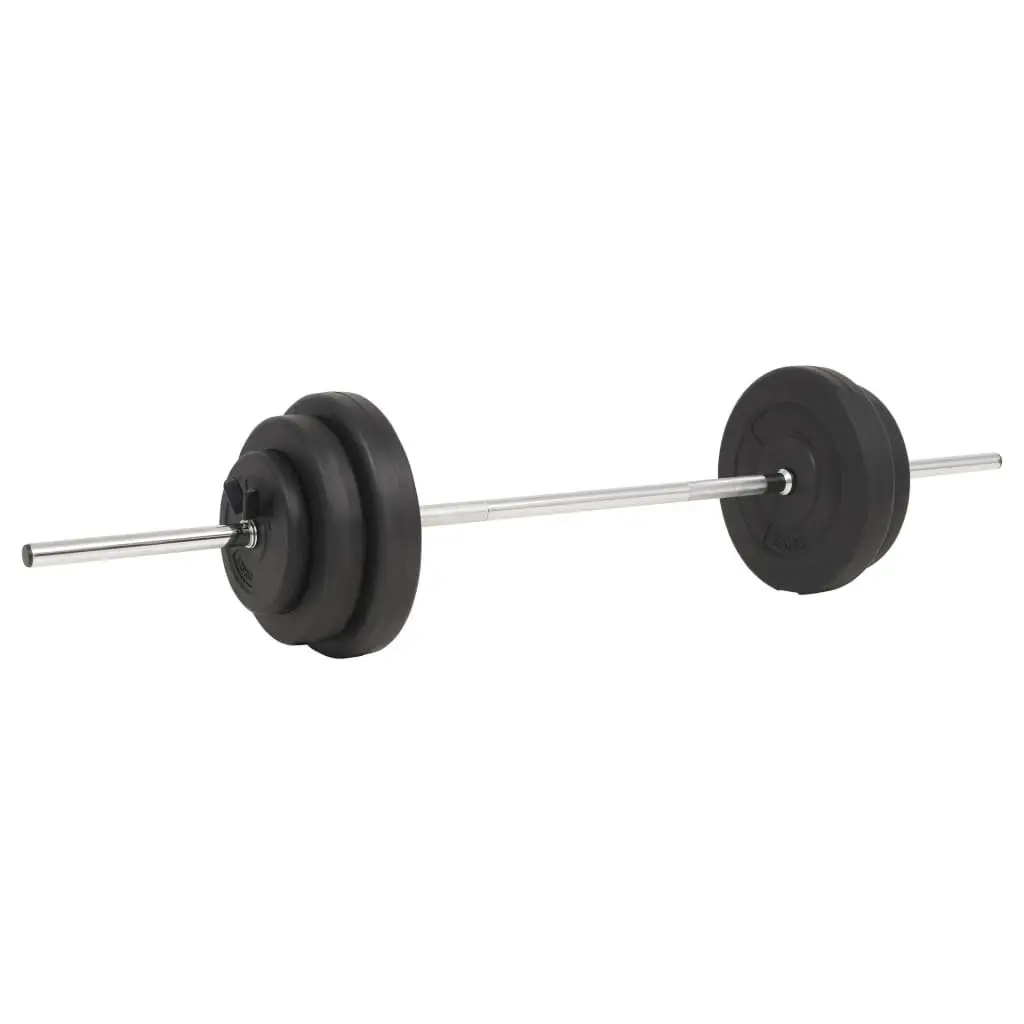 Barbell with Plates Set Chrome Plated Steel 60kg