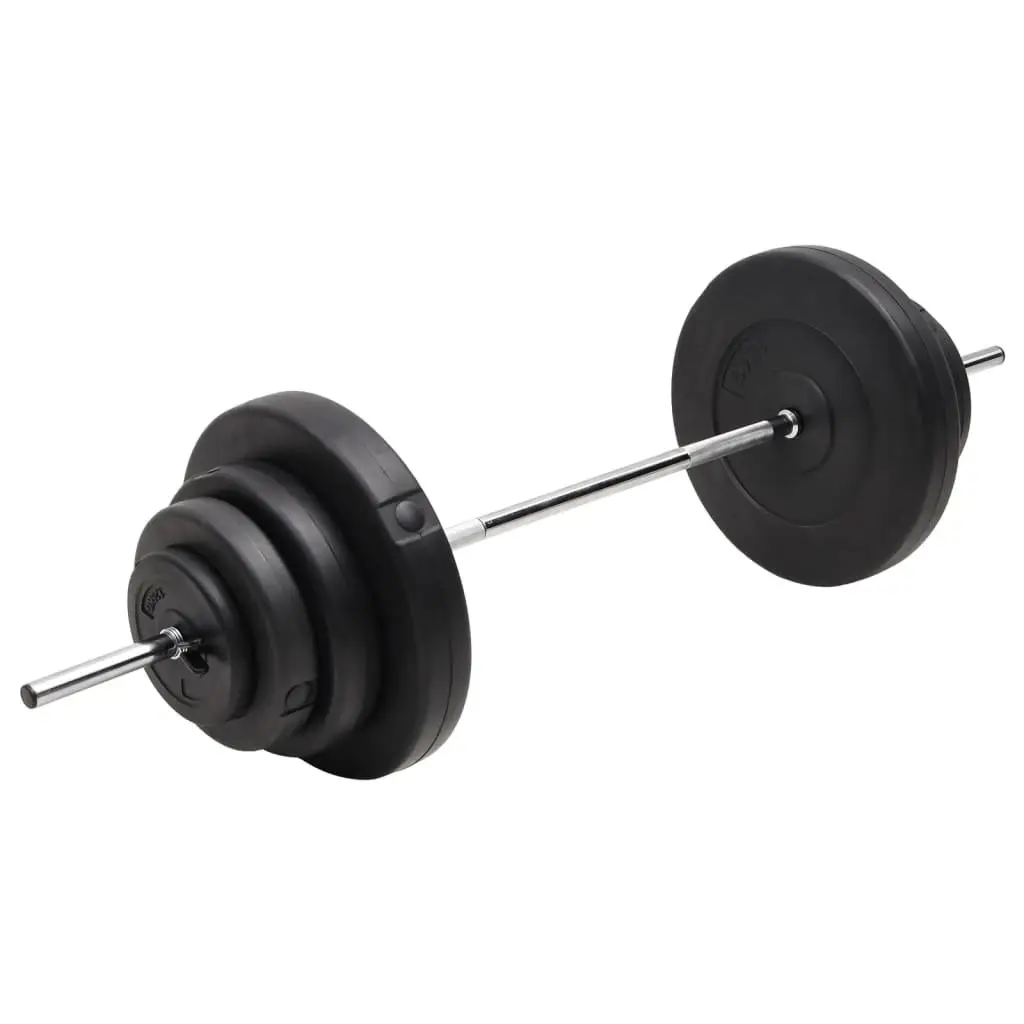 Barbell with Plates Set Chrome Plated Steel 60kg