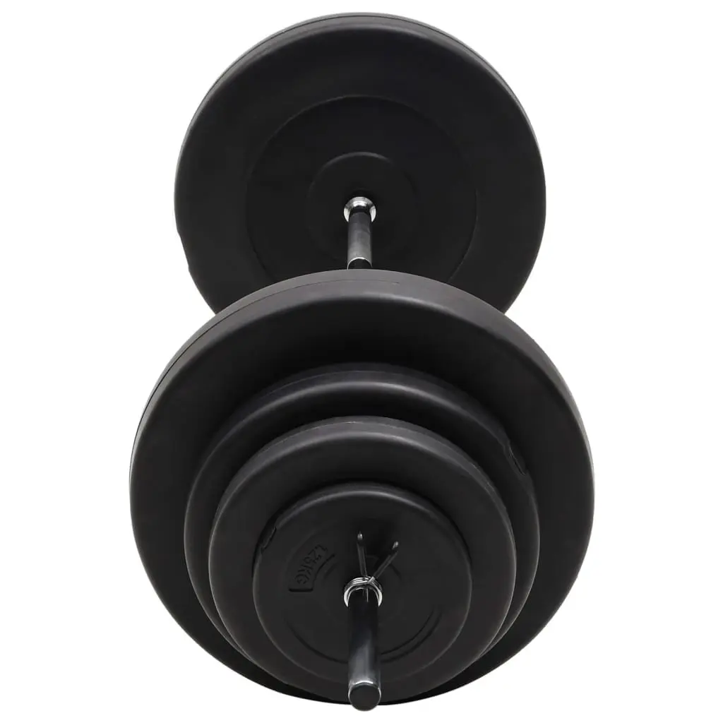 Barbell with Plates Set Chrome Plated Steel 60kg