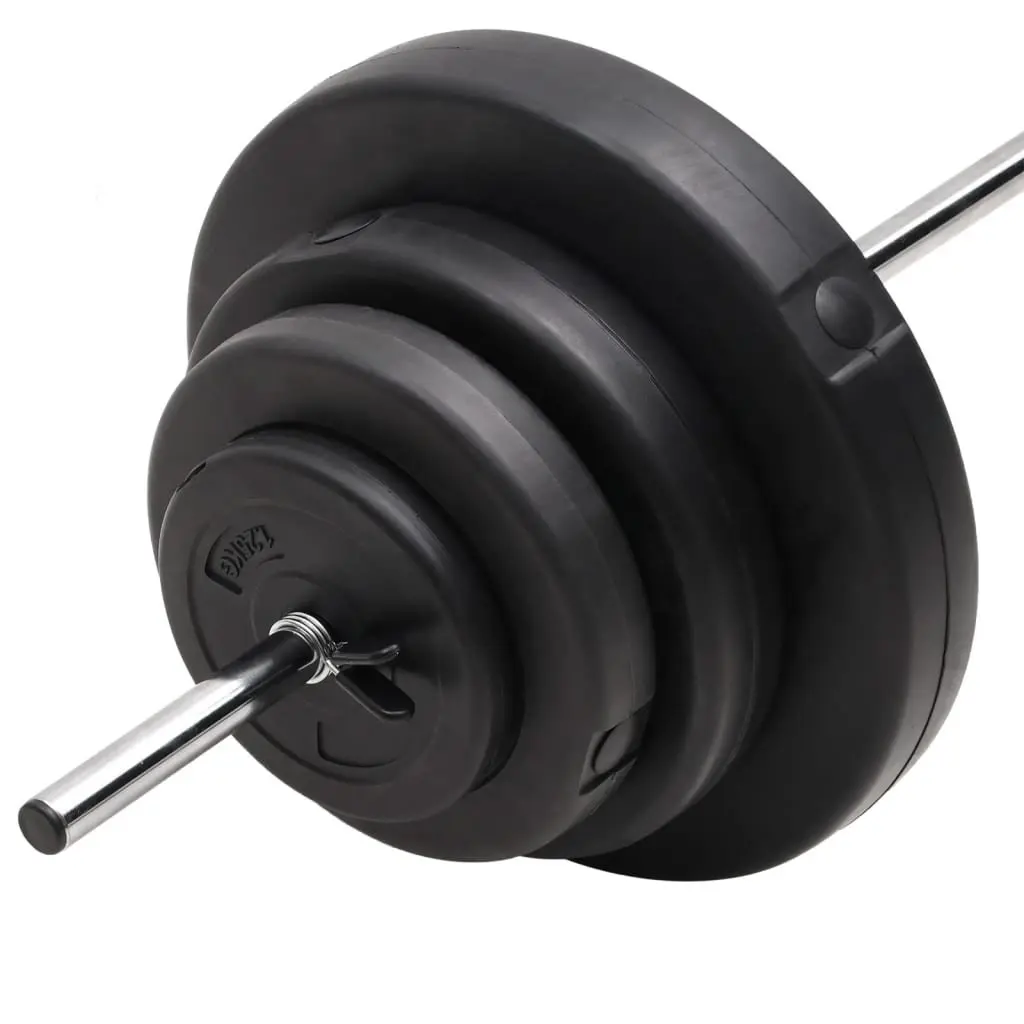 Barbell with Plates Set Chrome Plated Steel 60kg