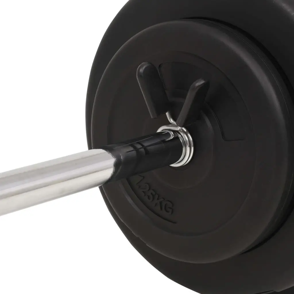 Barbell with Plates Set Chrome Plated Steel 60kg