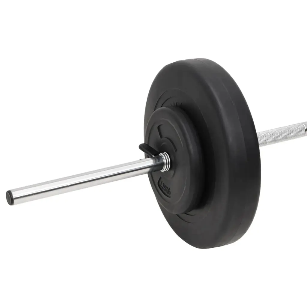 Barbell and Dumbbell Weight Plates Set 60kg Home Gym Training Free Weights Black