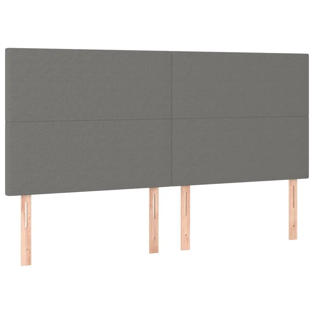 Queen Size Box Spring Bed with Adjustable Headboard and Pocket Spring Mattress Dark Grey Fabric