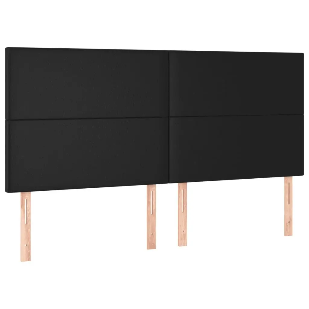 Queen Size Box Spring Bed with Pocket Spring Mattress Adjustable Headboard Black Faux Leather