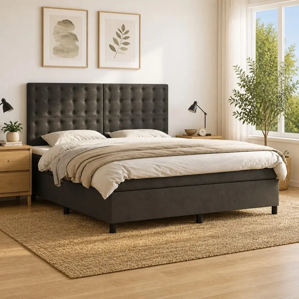 Queen Size Bed with Adjustable Headboard