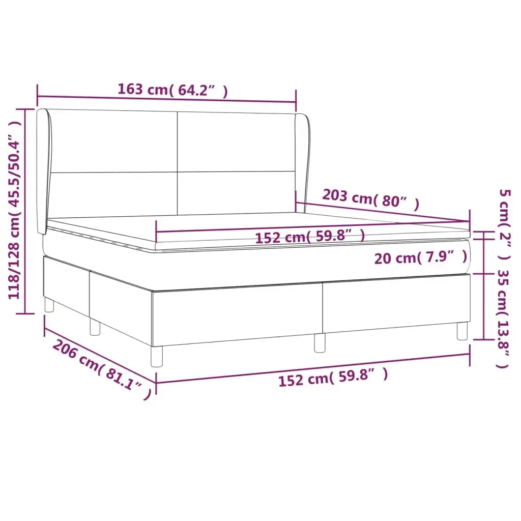 Queen Size Box Spring Bed with Pocket Spring Mattress Dark Grey Fabric Headboard
