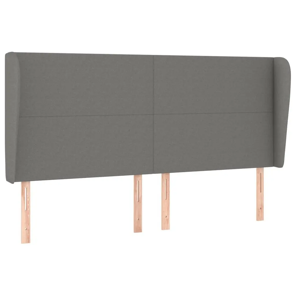 Queen Size Box Spring Bed with Pocket Spring Mattress Dark Grey Fabric Headboard