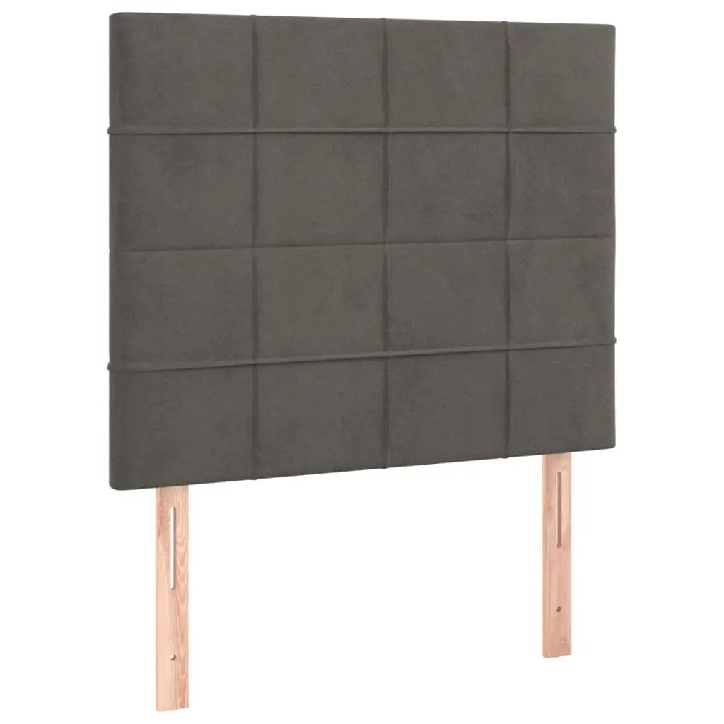 Box Spring Bed with LED Lights Adjustable Velvet Headboard King Single Size
