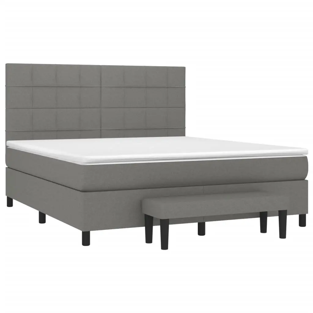 Queen Size Box Spring Bed with Bench