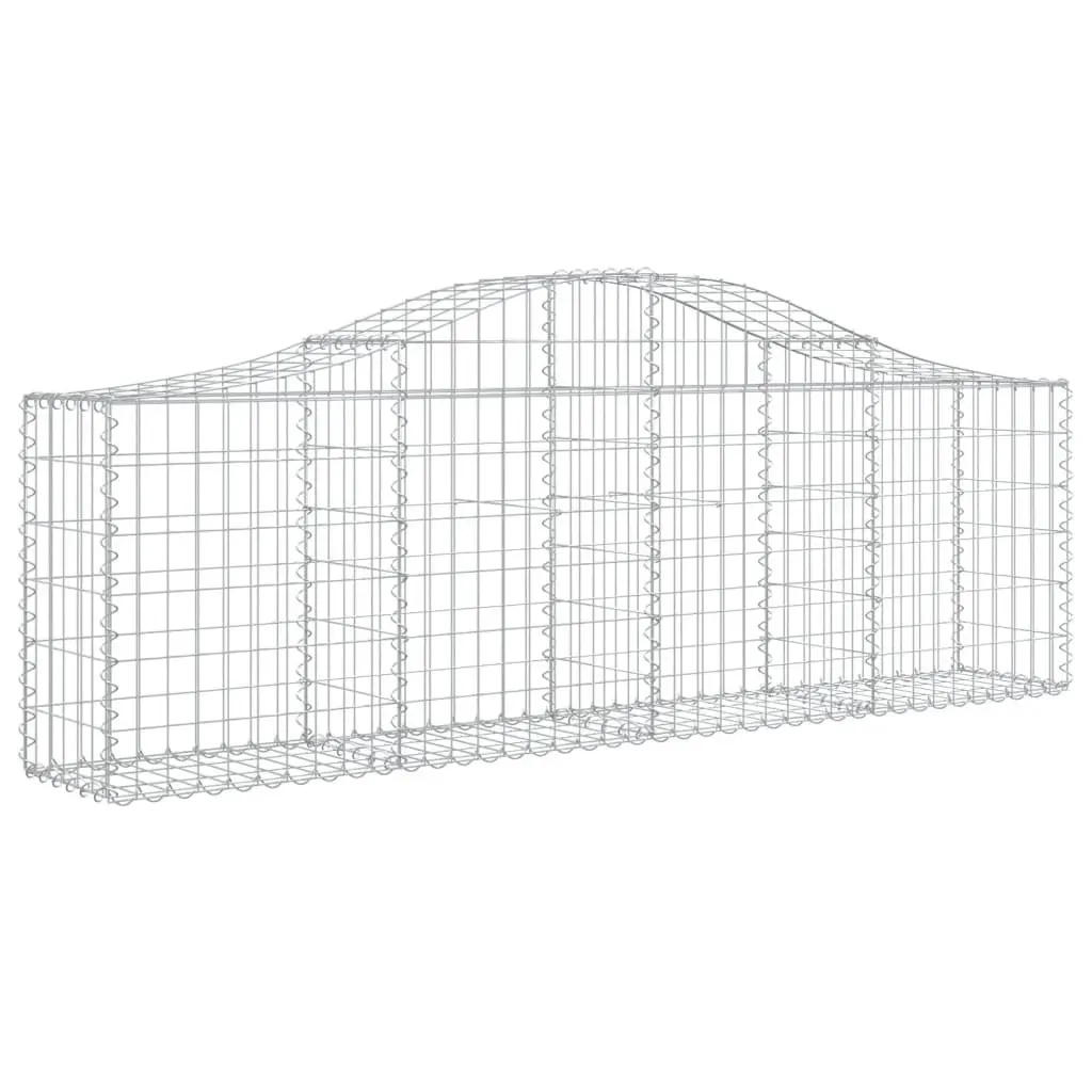 Arched Gabion Baskets Decorative Galvanised Iron 200 x 30 x 60/80 cm 4 Piece