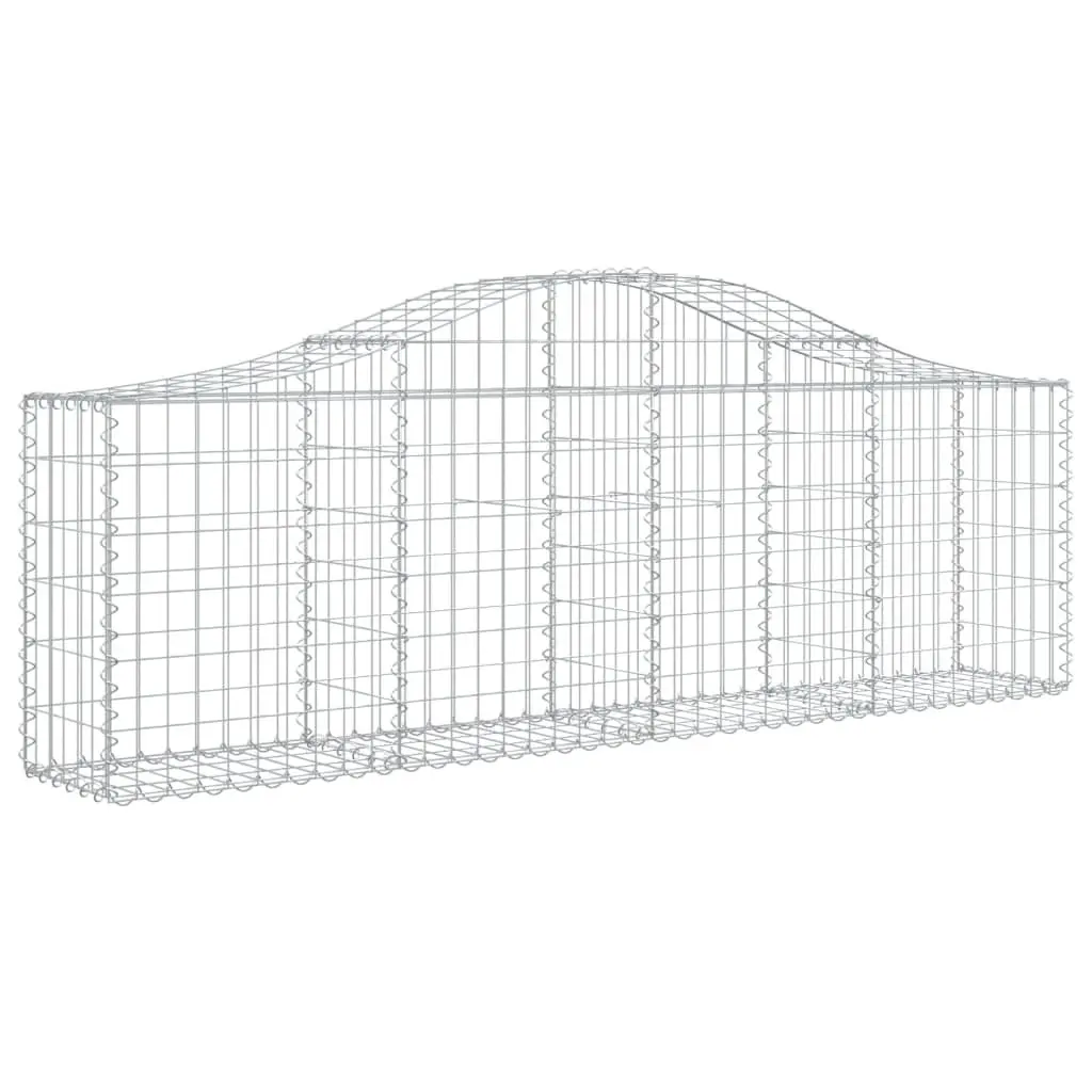 Arched Gabion Baskets Decorative Garden Barriers 200 x 30 x 60/80 cm 7 Piece Set