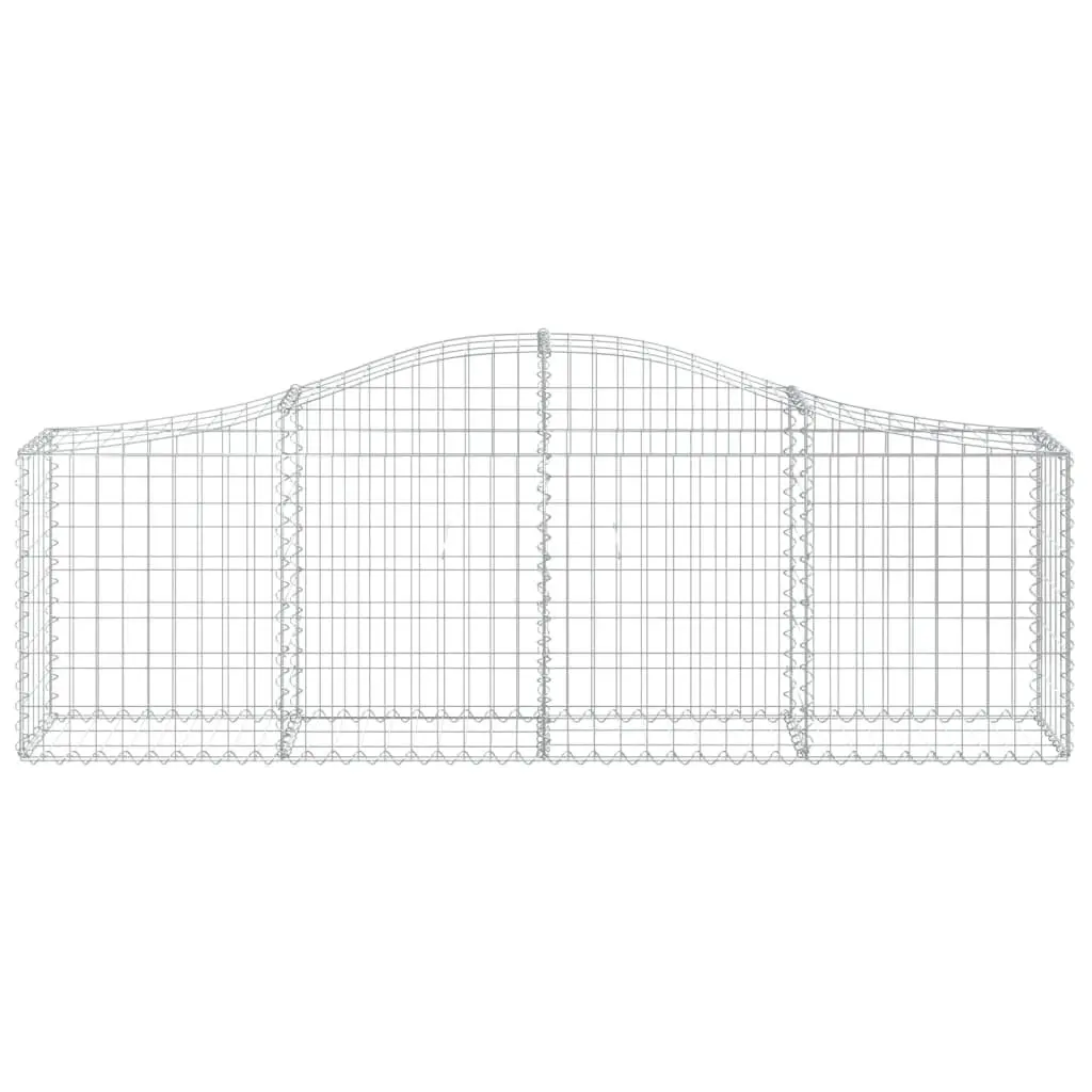 Arched Gabion Baskets Decorative Garden Barriers 200 x 30 x 60/80 cm 7 Piece Set