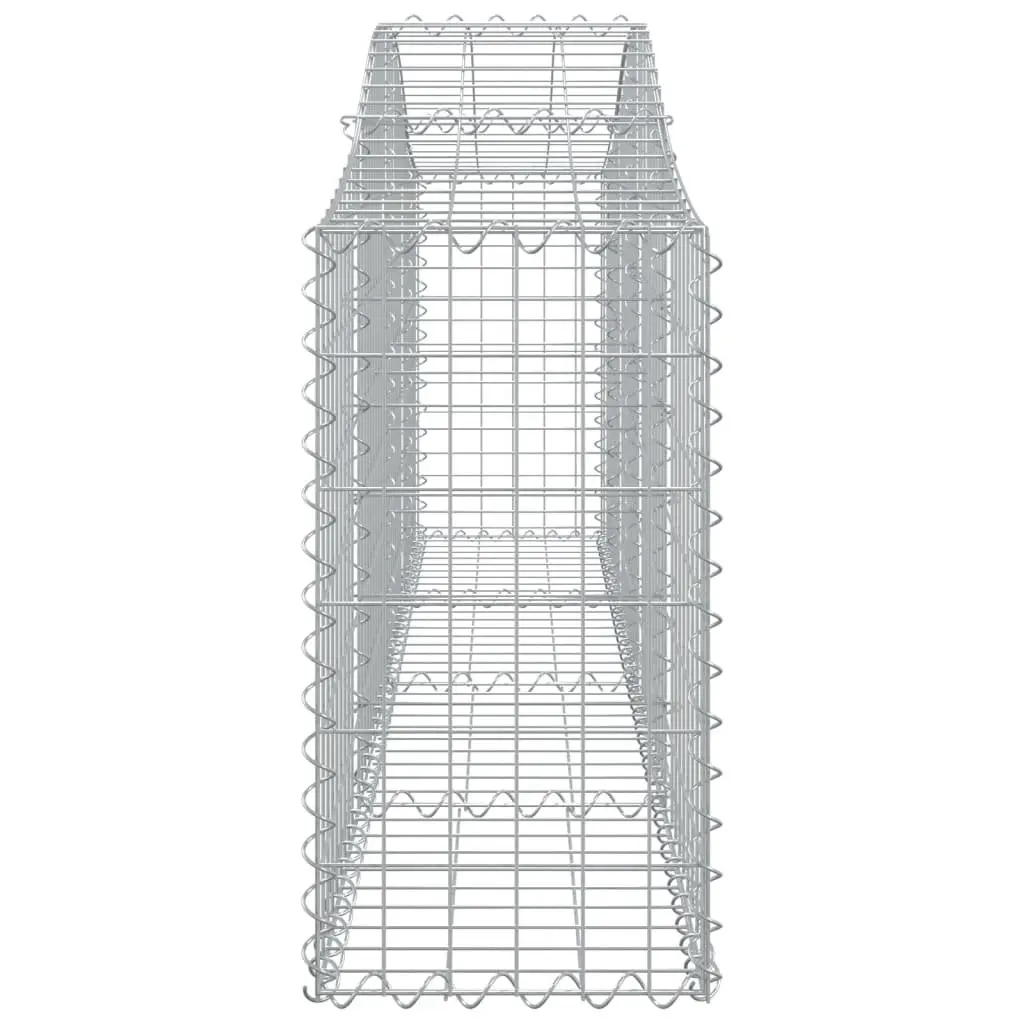 Arched Gabion Baskets Decorative Garden Barriers 200 x 30 x 60/80 cm 7 Piece Set