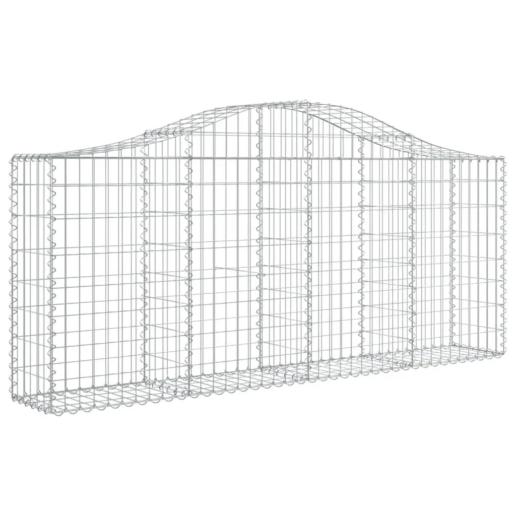 Arched Gabion Baskets Decorative Garden Barrier 200 x 30 x 80/100 cm 2 pcs