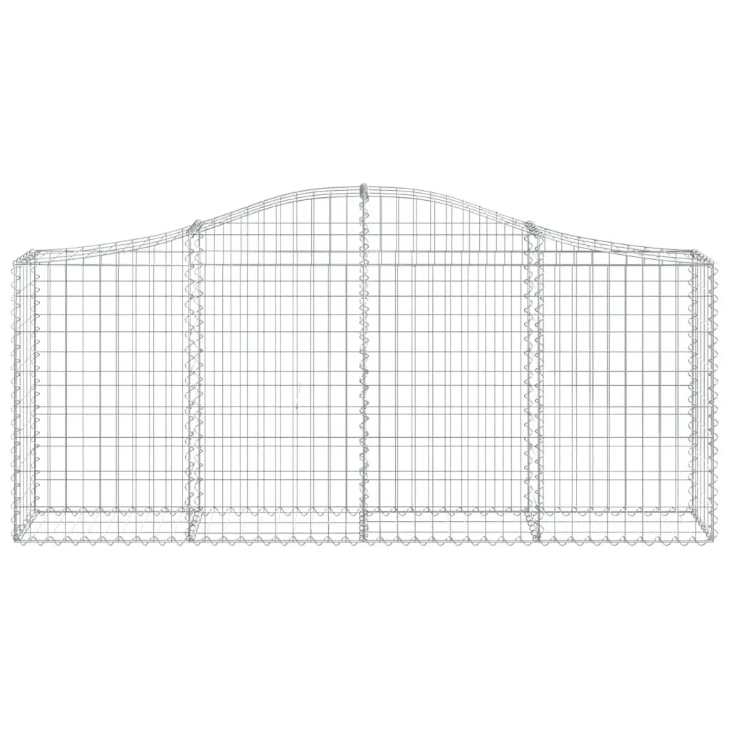 Arched Gabion Baskets Decorative Garden Barrier 200 x 30 x 80/100 cm 2 pcs