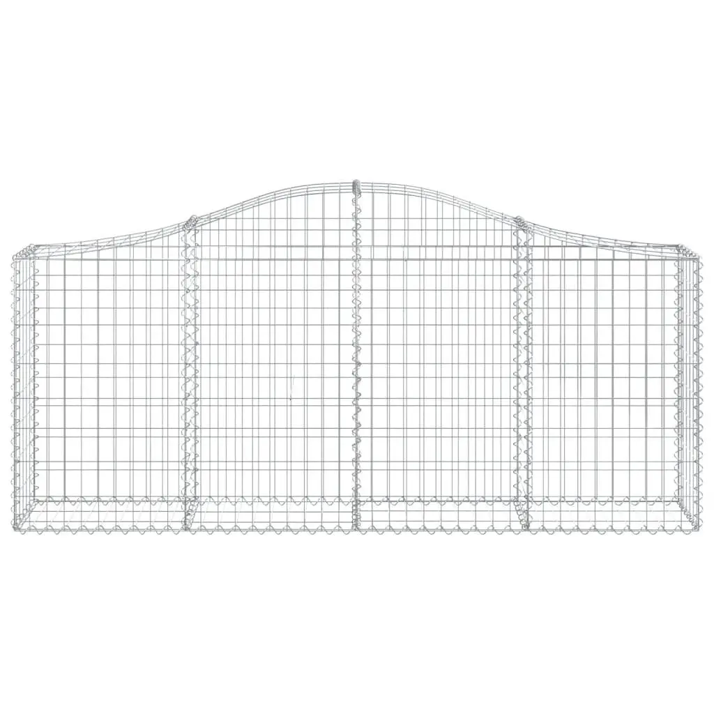 Arched Gabion Baskets Decorative Garden Barrier 3 pcs 200 x 30 x 80/100 cm