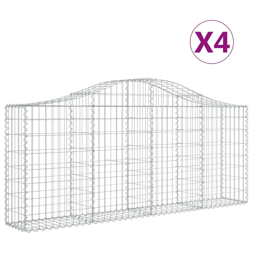Arched Gabion Baskets Decorative Garden Retaining Wall Barrier 200 x 30 x 80/100 cm