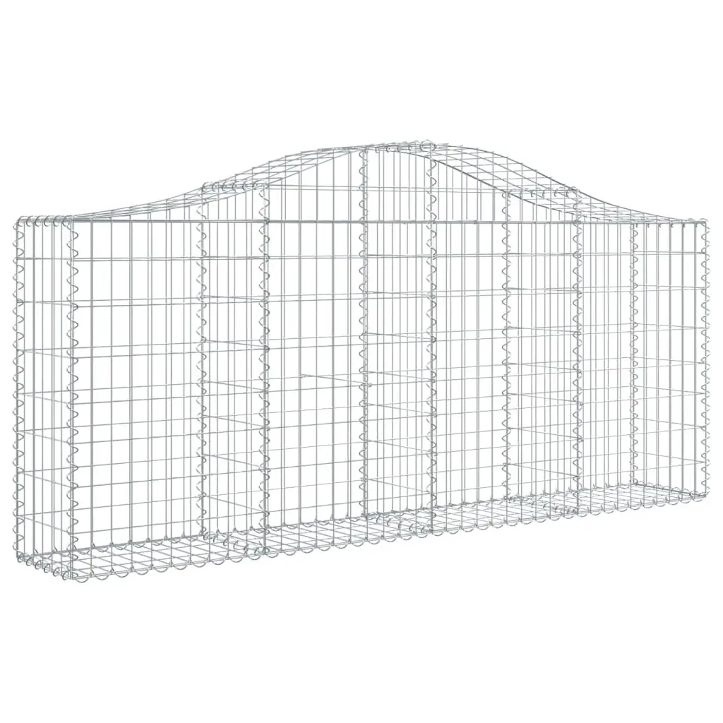 Arched Gabion Baskets Decorative 200 x 30 x 80/100 cm 5 Piece Garden Retaining Wall Barriers