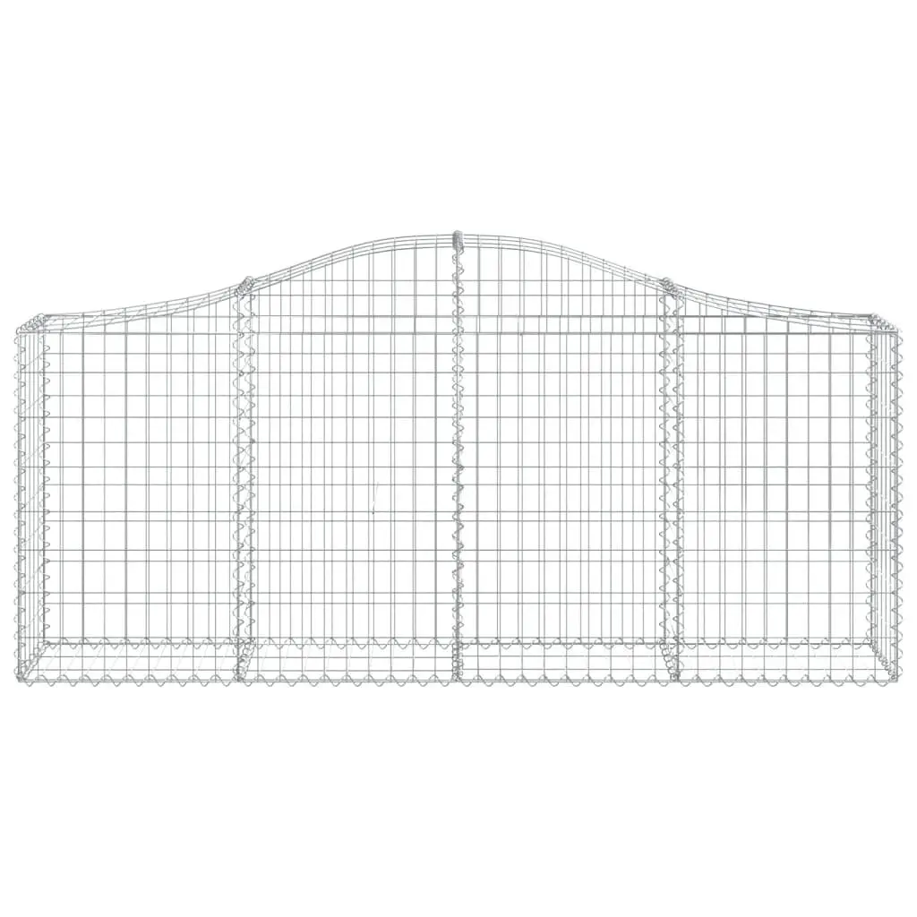 Arched Gabion Baskets Decorative 200 x 30 x 80/100 cm 5 Piece Garden Retaining Wall Barriers