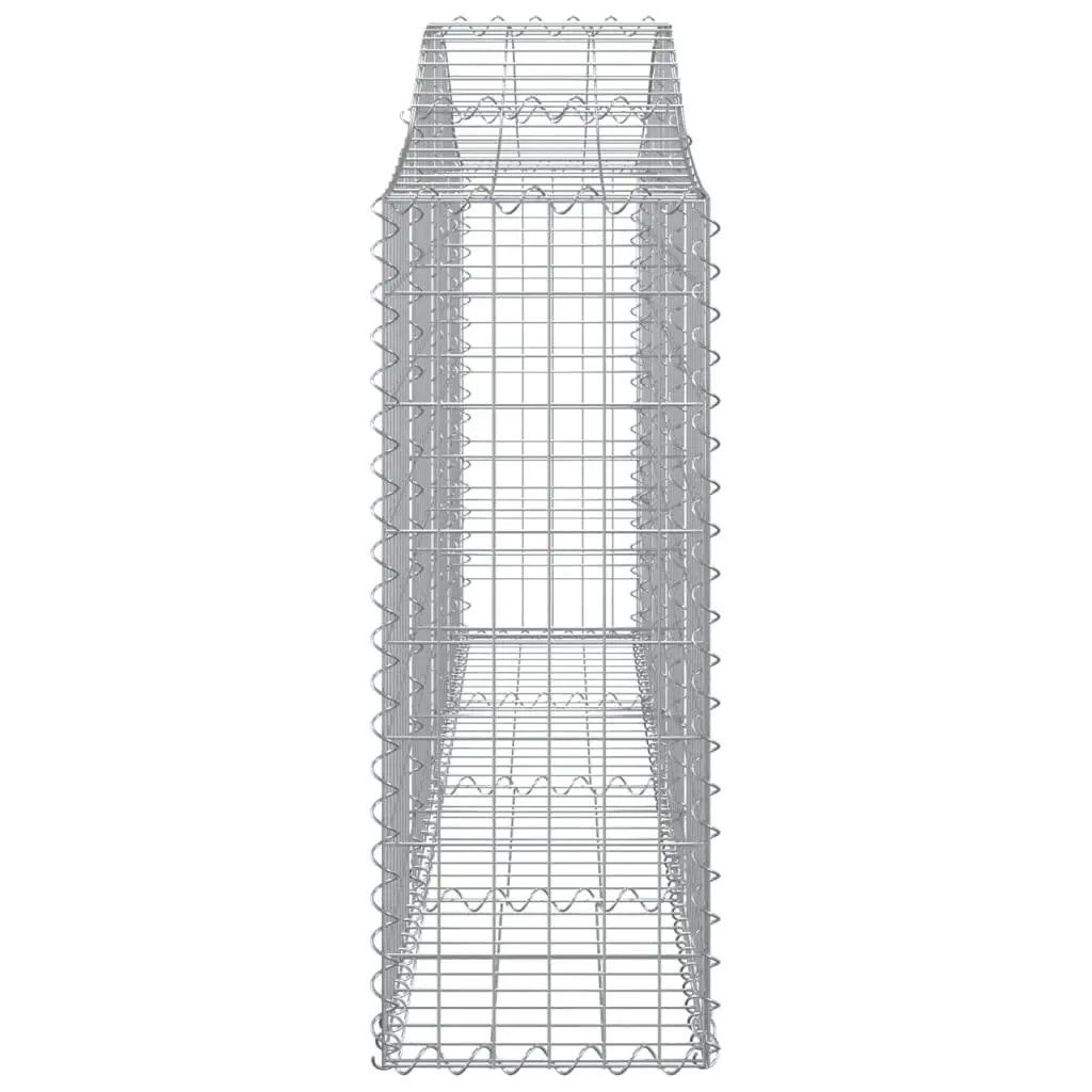 Arched Gabion Baskets Decorative Garden Barrier 6 Piece 200 x 30 x 80-100 cm Galvanised Iron Construction