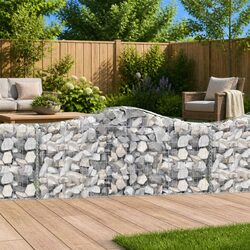 Arched Gabion Baskets 9 Pieces Garden Barrier Retaining Wall Decorative Outdoor