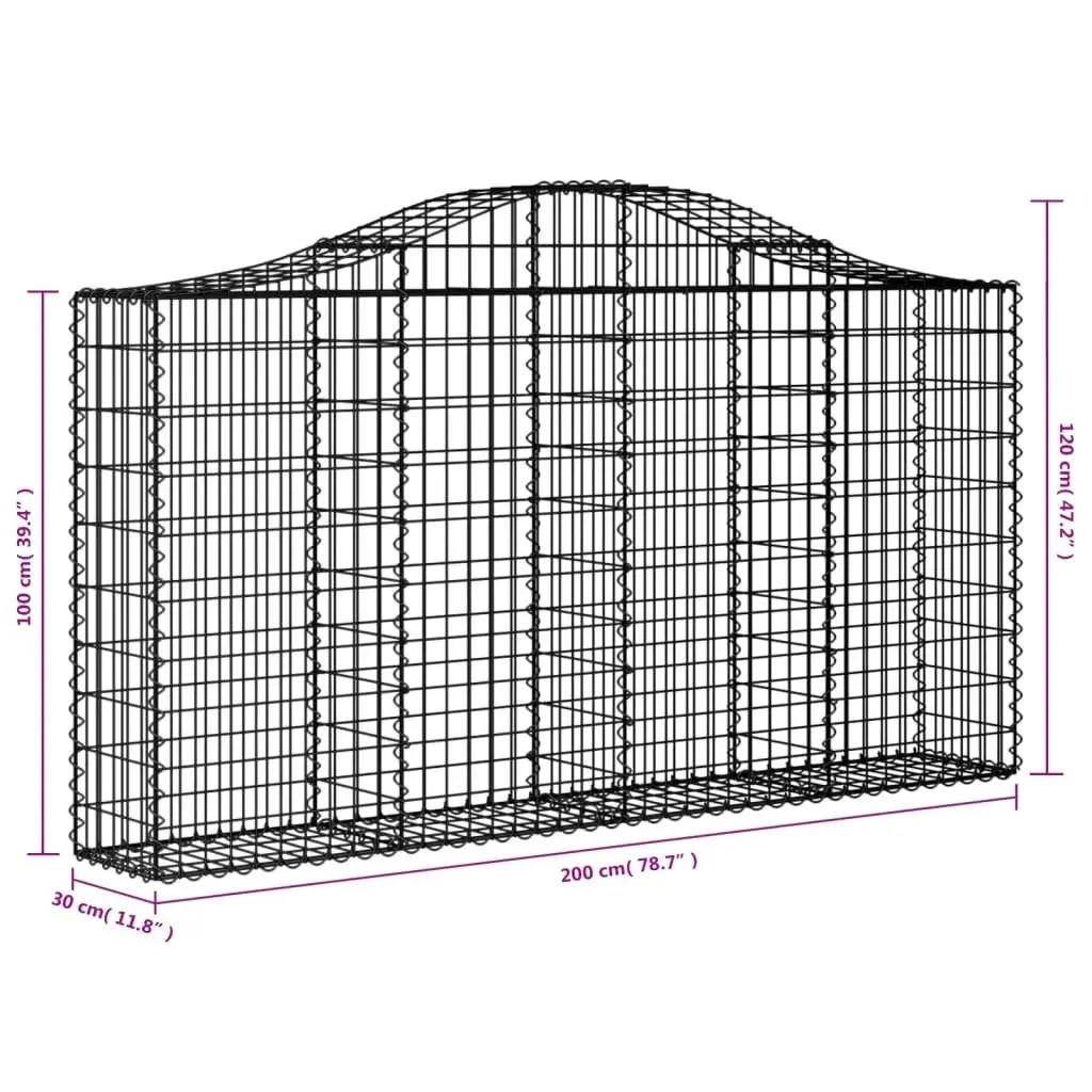 Arched Gabion Baskets Decorative Garden Barrier 9 Piece Set