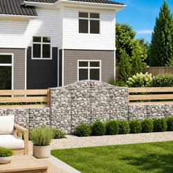 Arched Gabion Baskets 3 pcs Garden Barrier Retaining Wall Outdoor Planter